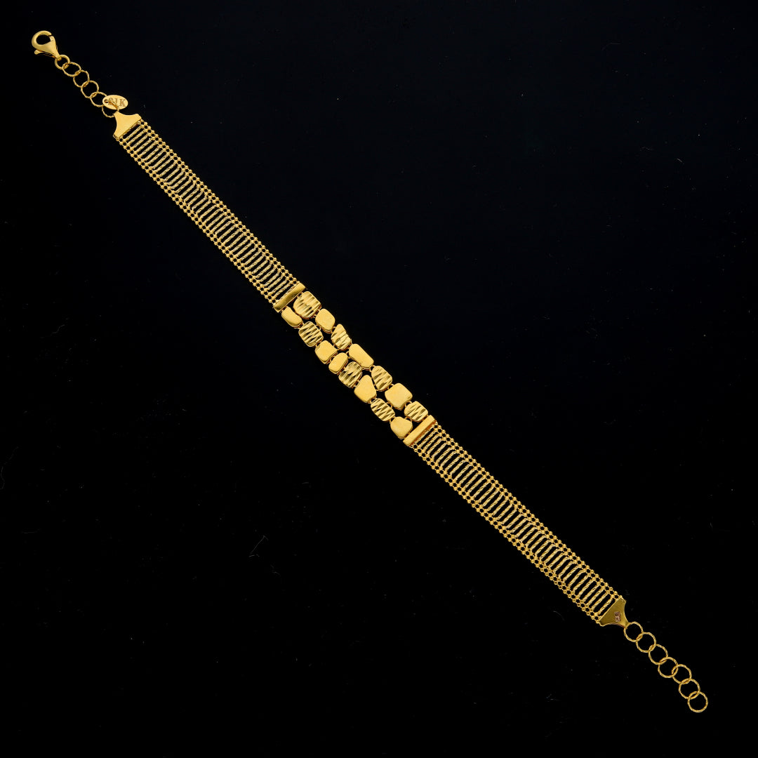 Gold Dual Link Bracelet 21KT - FKJBRL21KM11504