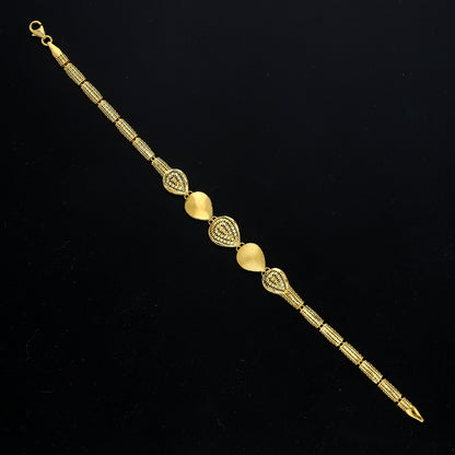 Gold Regal Teardrop Bracelet 21KT - FKJBRL21KM11506
