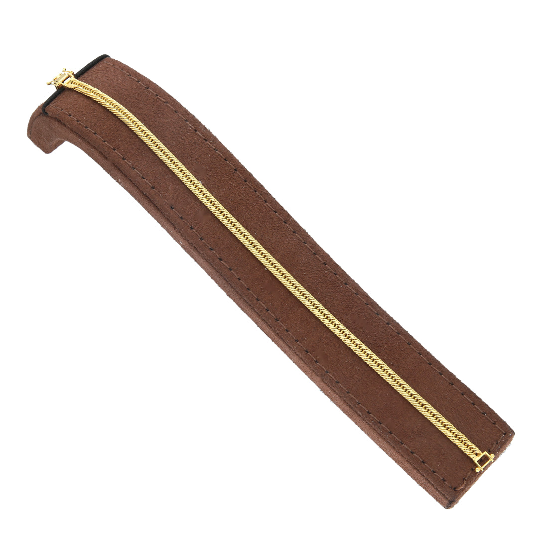 Gold Flat Weave Bracelet 21KT - FKJBRL21KM11541