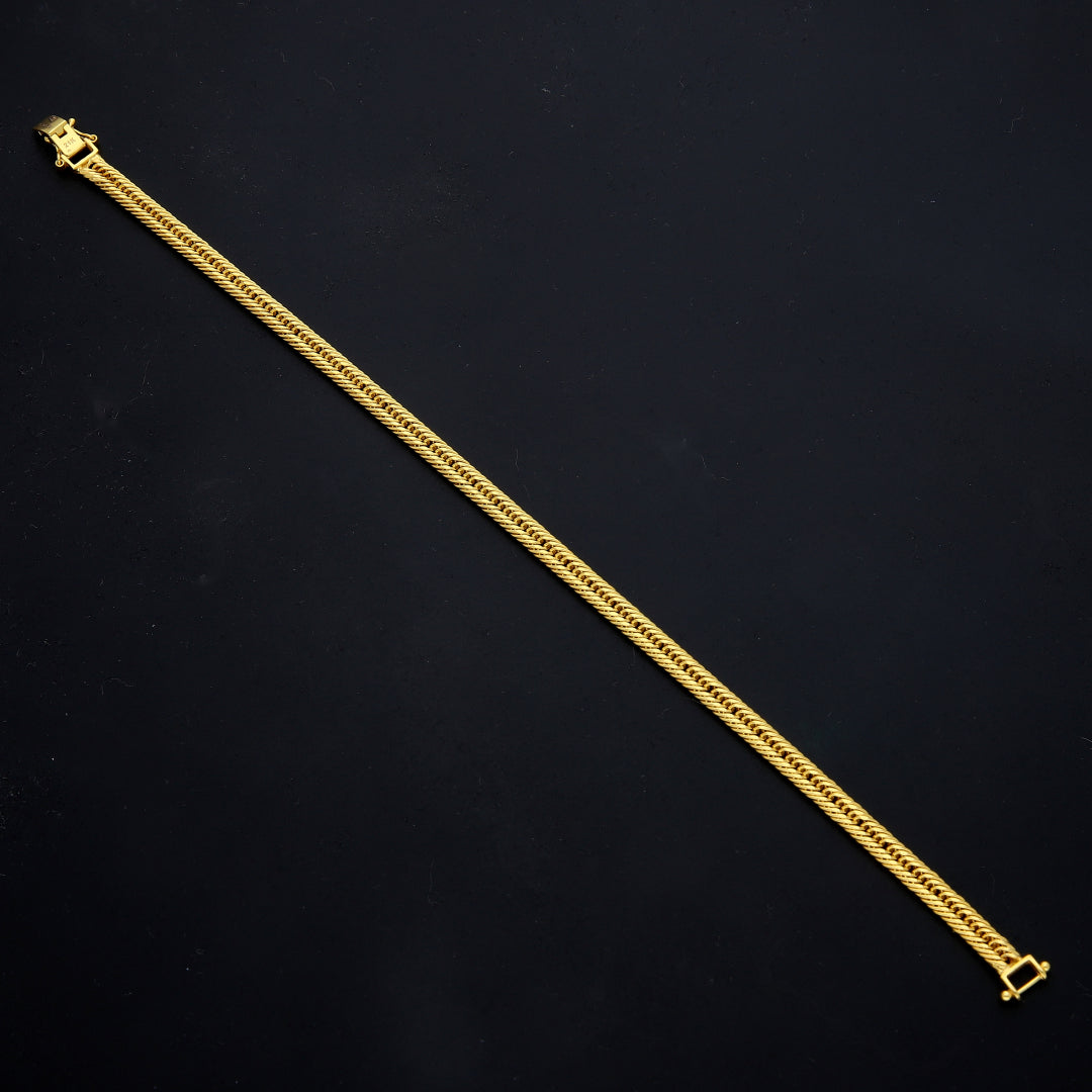 Gold Flat Weave Bracelet 21KT - FKJBRL21KM11541