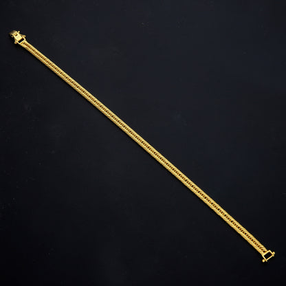 Gold Flat Weave Bracelet 21KT - FKJBRL21KM11541