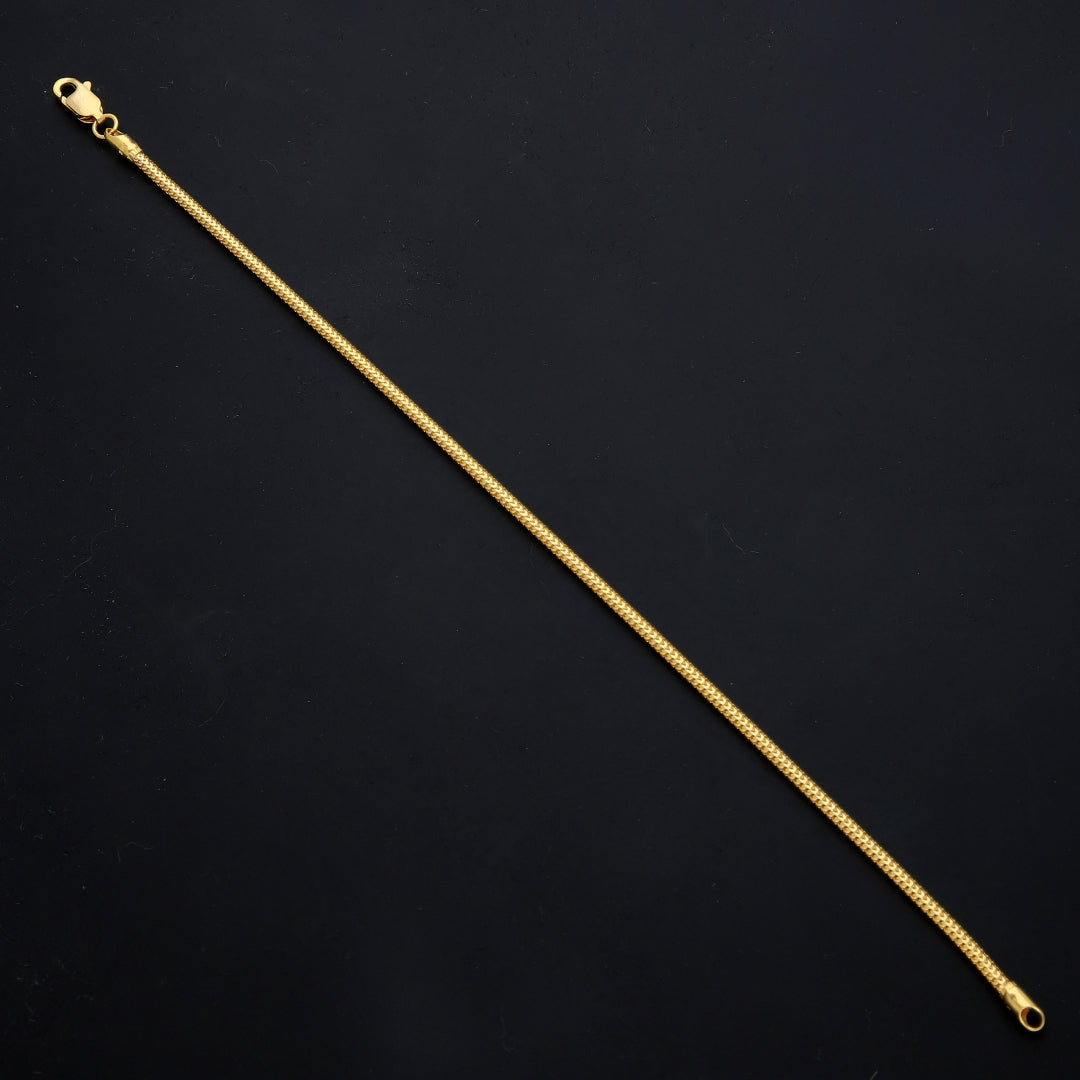 Gold Wheat Chain Bracelet 21KT - FKJBRL21KM11542
