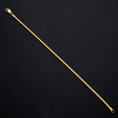 Gold Wheat Chain Bracelet 21KT - FKJBRL21KM11542