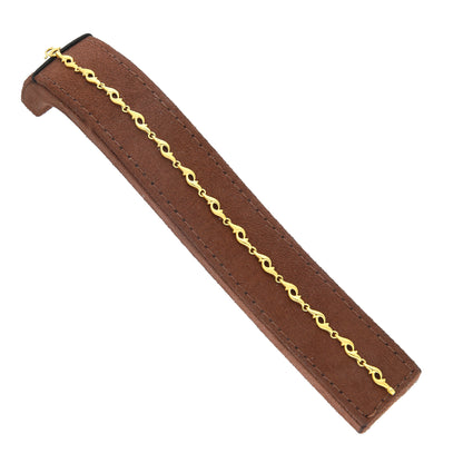 Gold Curved Link Bracelet 21KT - FKJBRL21KM11544