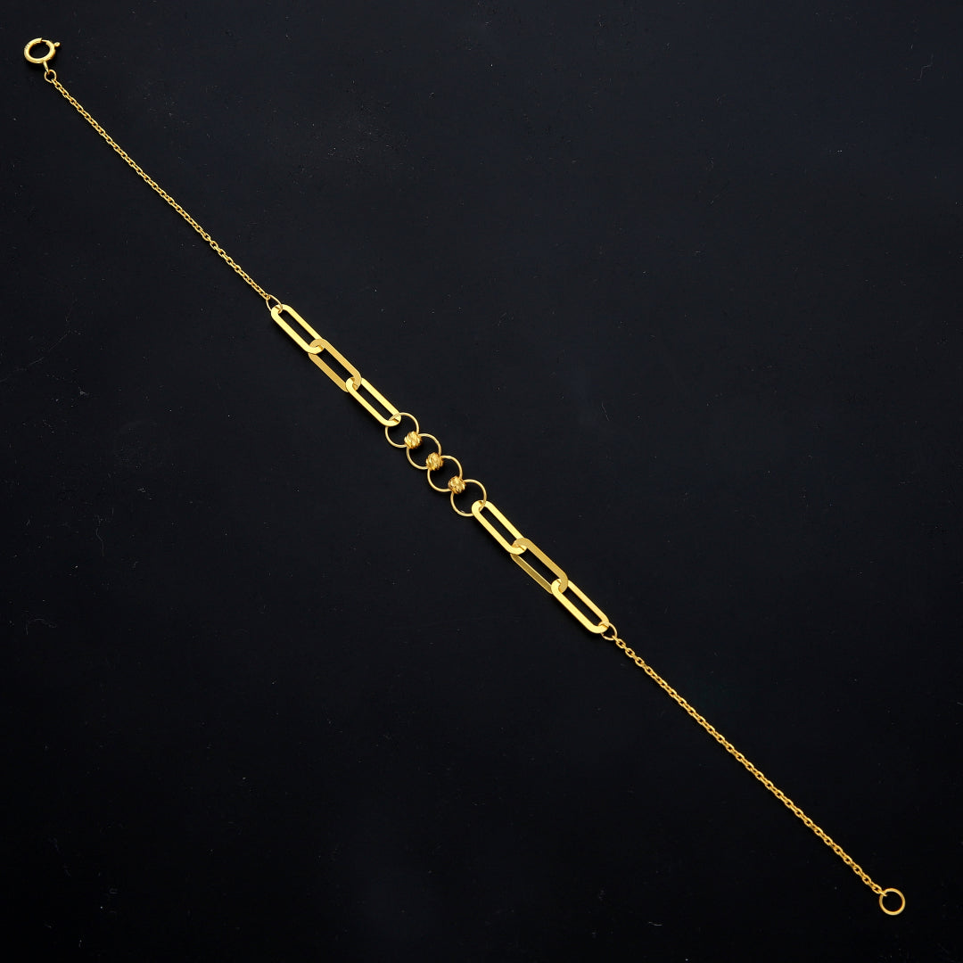 Gold Statement Link Bracelet 21KT - FKJBRL21KM11553