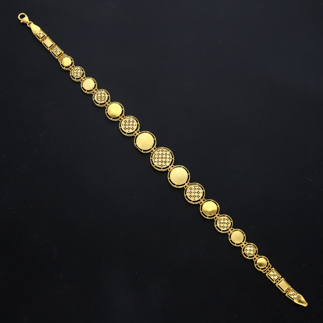 Gold Geometric Filigree Bracelet 21KT - FKJBRL21KM11562