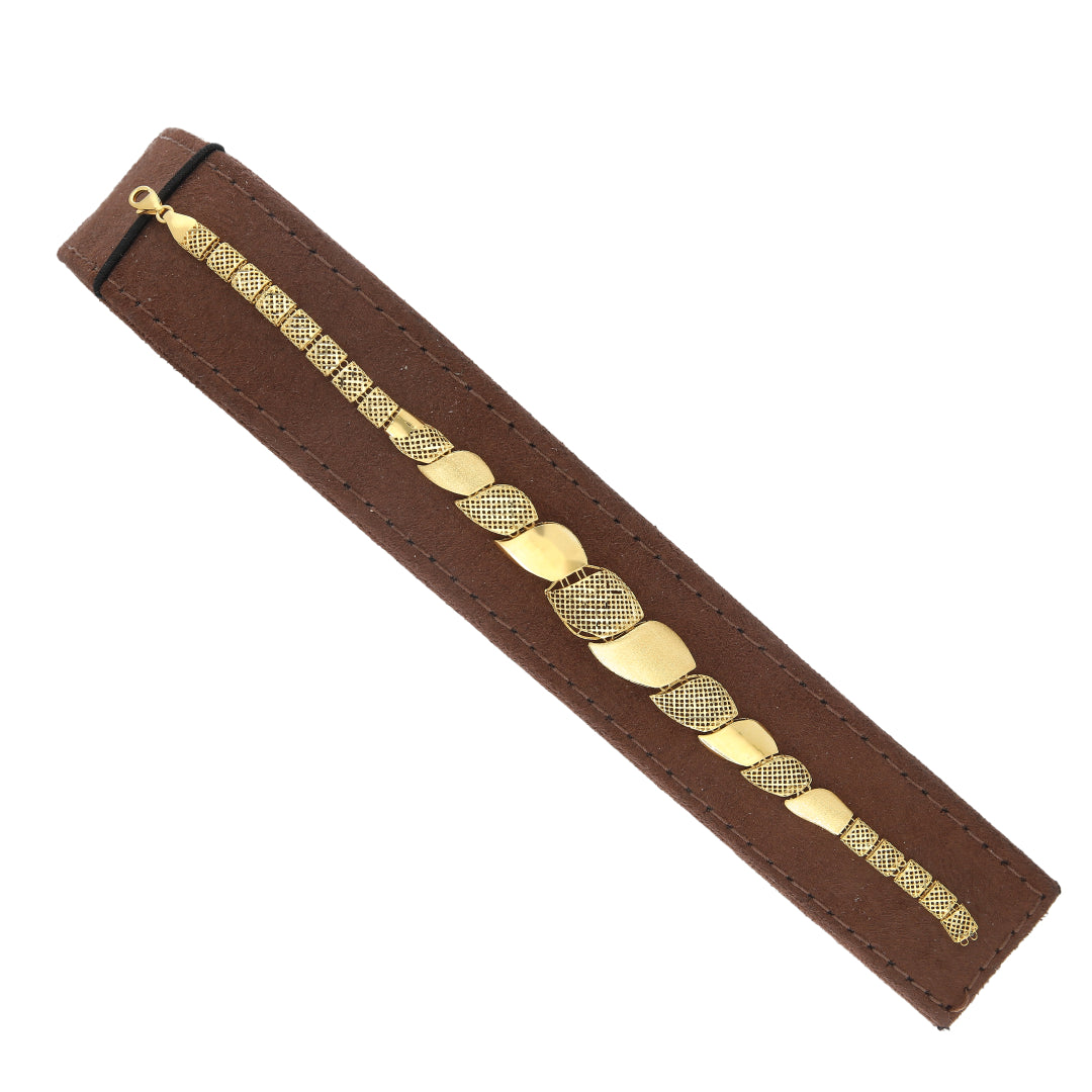 Gold Geometric Filigree Bracelet 21KT - FKJBRL21KM11563