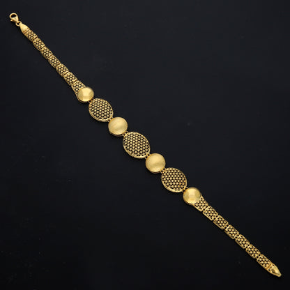 Gold Oval Filigree Bracelet 21KT - FKJBRL21KM11567