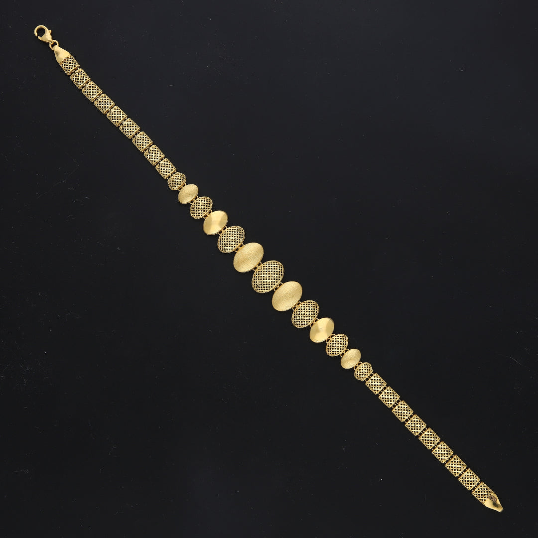 Gold Pattern Link Bracelet 21KT - FKJBRL21KM11571