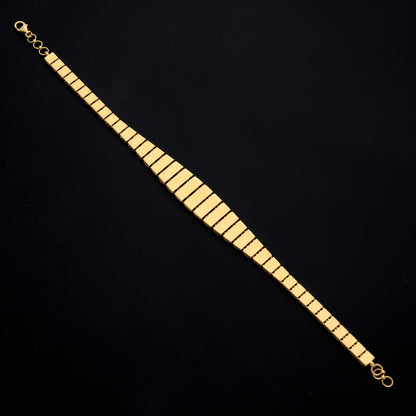 Gold Tapered Link Bracelet 21KT - FKJBRL21KM11572