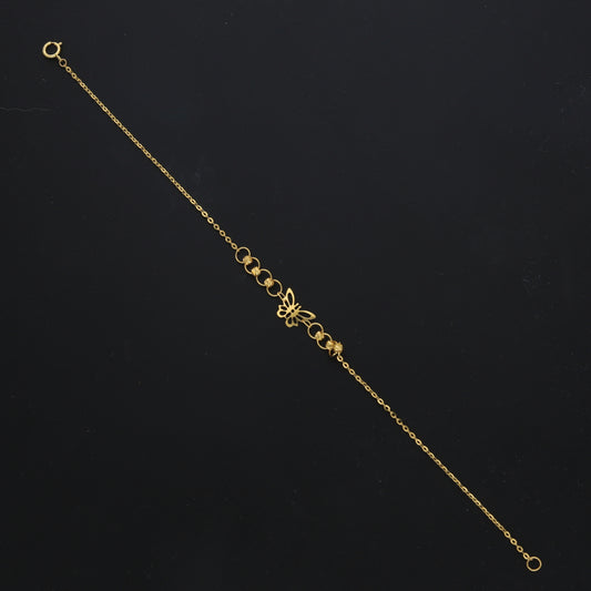 Gold Minimalist Butterfly Bracelet 21KT - FKJBRL21KM11622