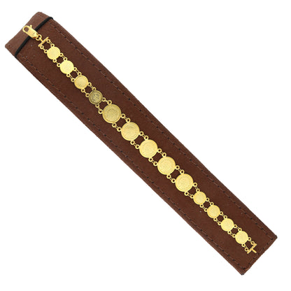 Gold Disc Link Bracelet 21KT - FKJBRL21KM11630