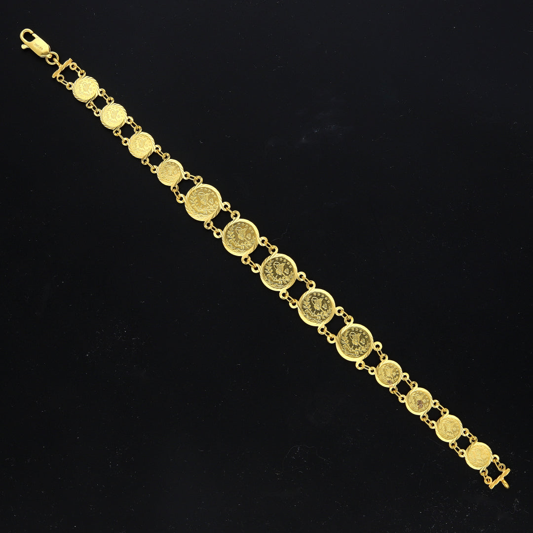 Gold Disc Link Bracelet 21KT - FKJBRL21KM11630
