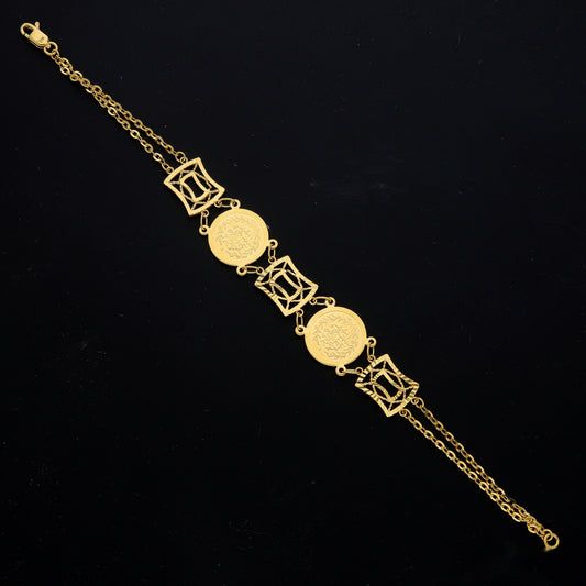 Gold Charm Link Bracelet 21KT - FKJBRL21KM11631