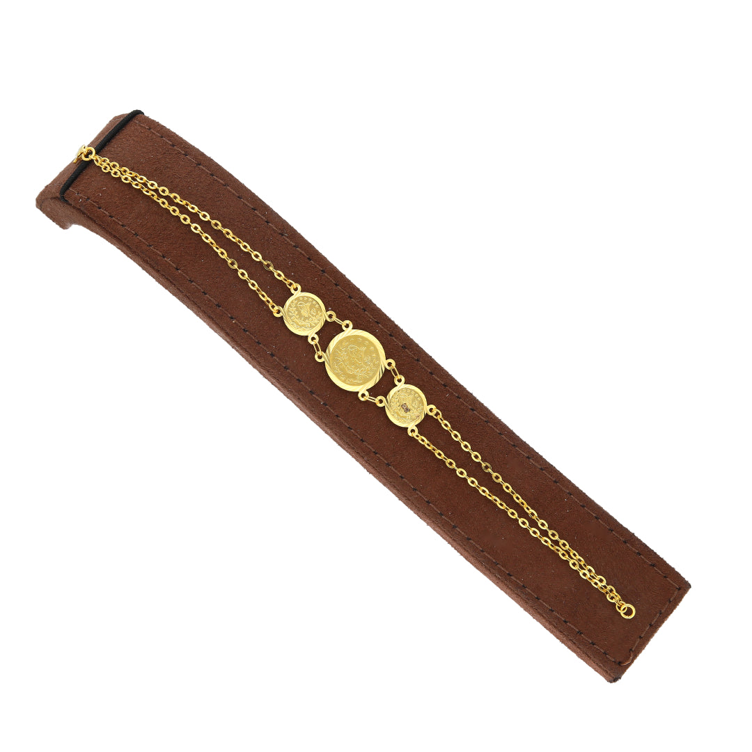 Gold Triple Coin Bracelet 21KT - FKJBRL21KM11632