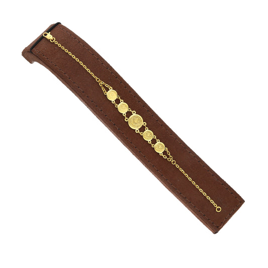 Gold Triple Coin Bracelet 21KT - FKJBRL21KM11633