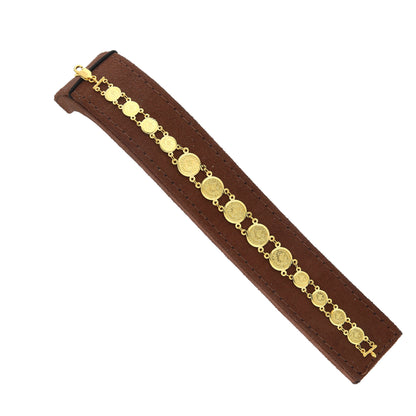 Gold Stylish Coin Link Bracelet 21KT - FKJBRL21KM11634