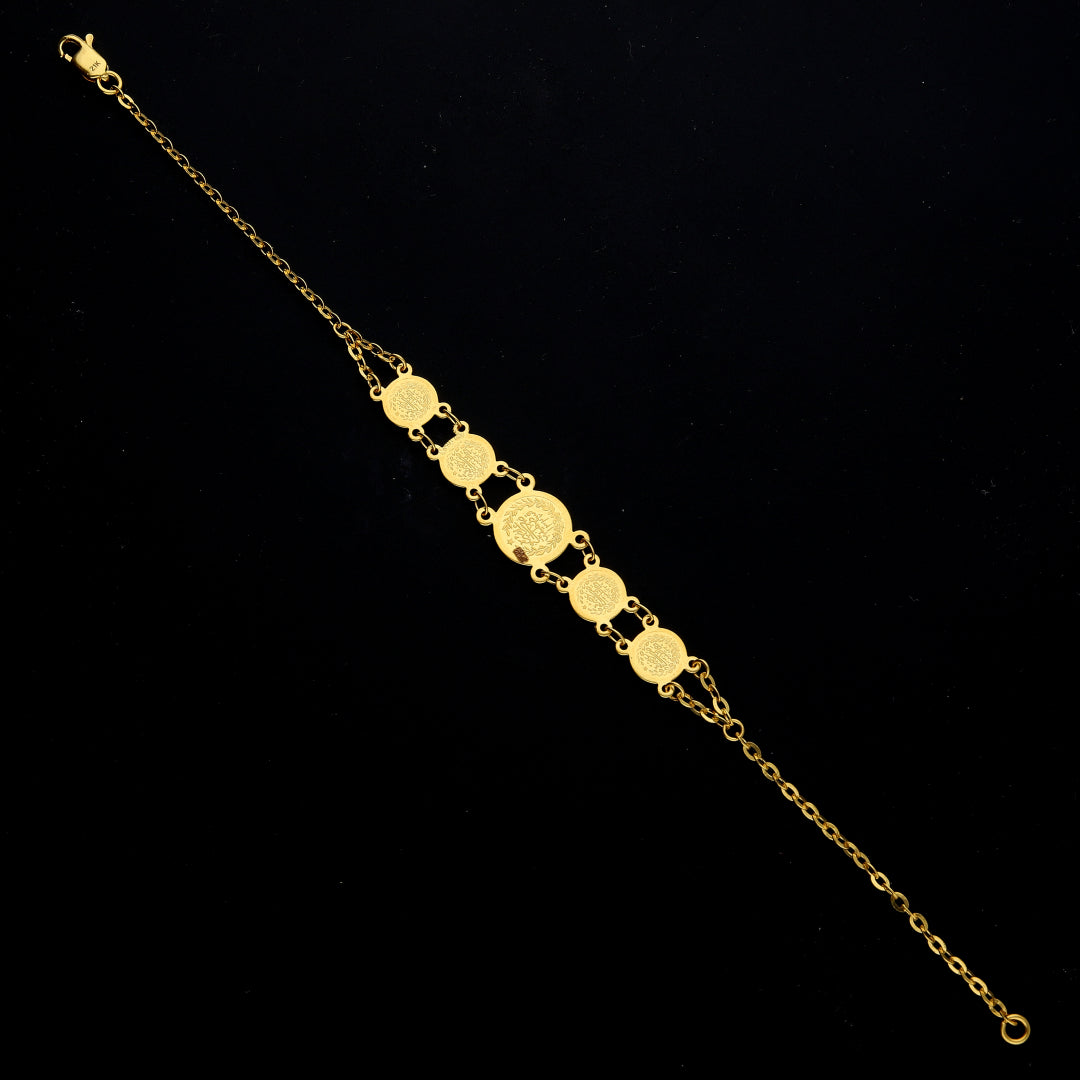 Gold Coin Chain Bracelet 21KT - FKJBRL21KM11640