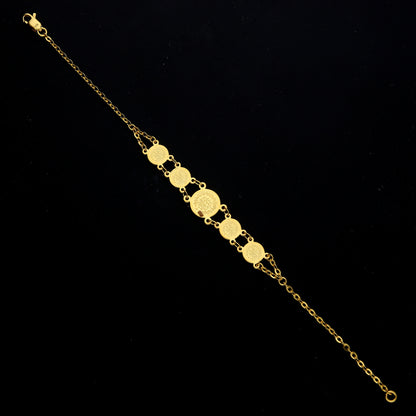 Gold Coin Chain Bracelet 21KT - FKJBRL21KM11640