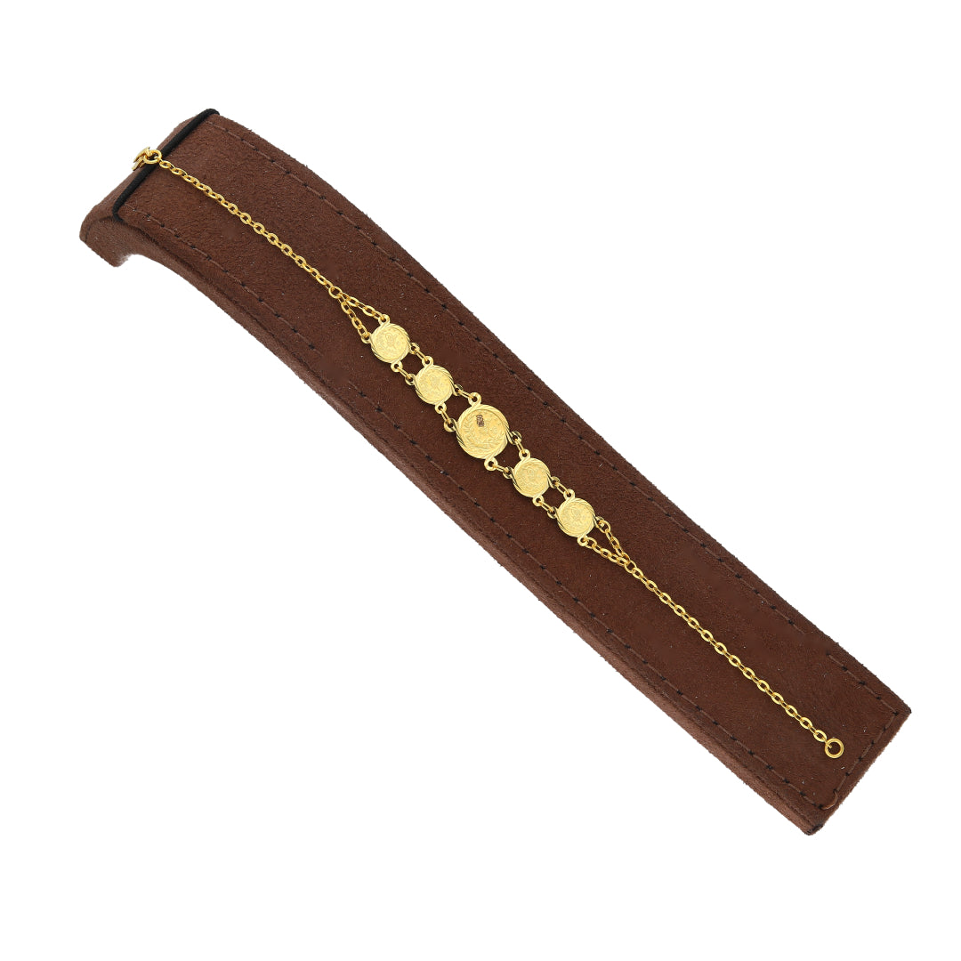 Gold Multi Coin Bracelet 21KT - FKJBRL21KM11642