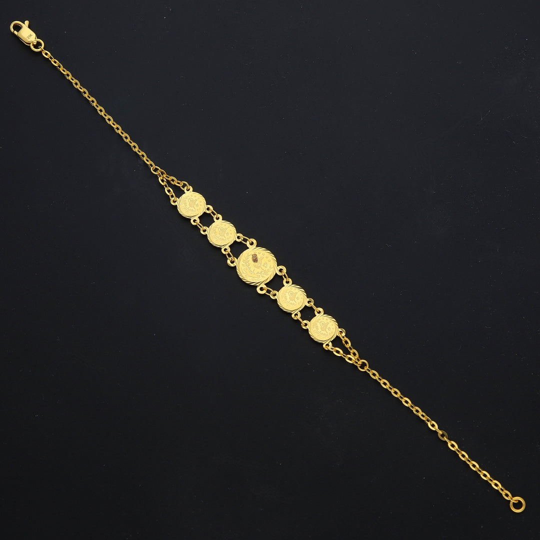 Gold Multi Coin Bracelet 21KT - FKJBRL21KM11642