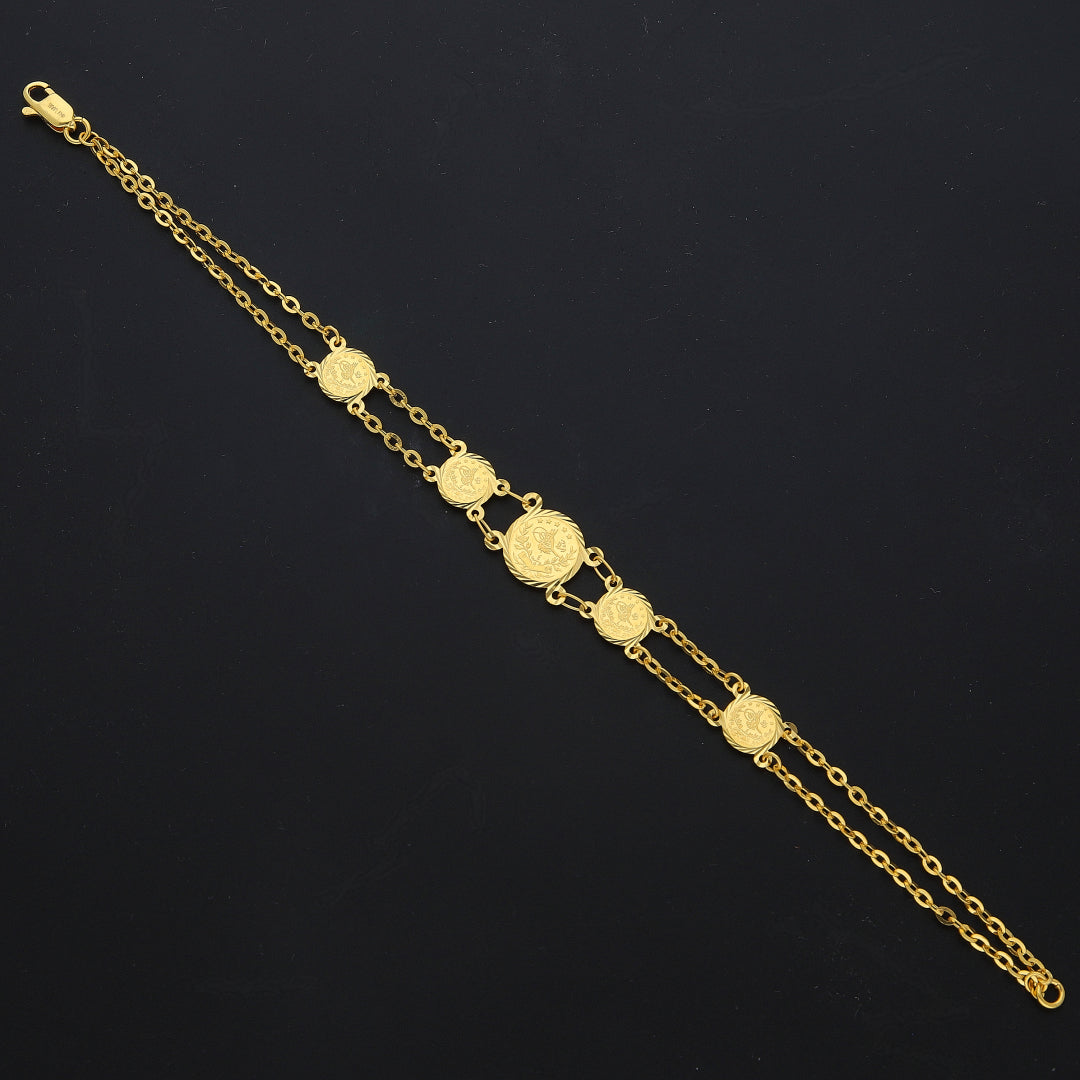Gold Elegant Coin Layer Bracelet 21KT - FKJBRL21KM11643