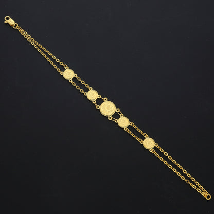 Gold Elegant Coin Layer Bracelet 21KT - FKJBRL21KM11643