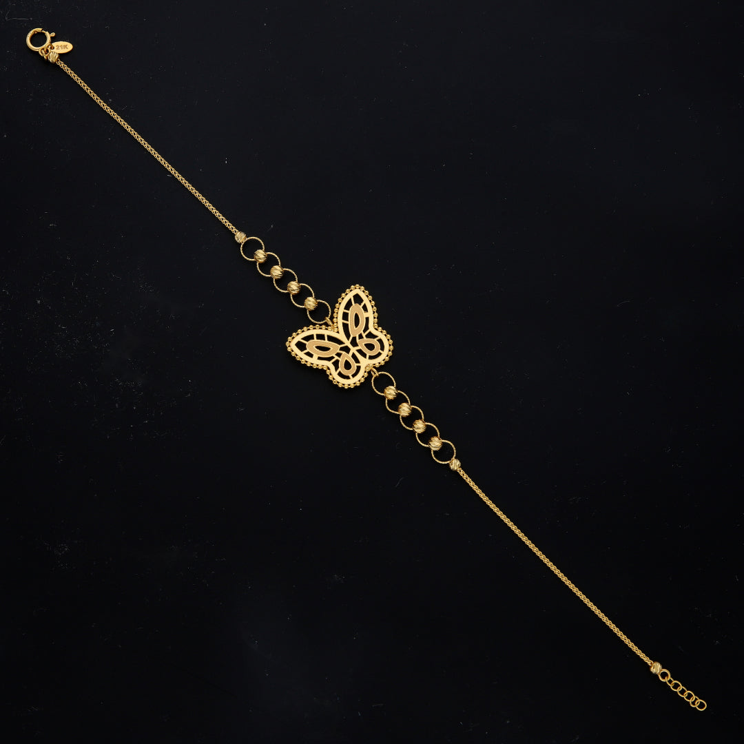 Gold Butterfly Charm Bracelet 21KT - FKJBRL21KM11667