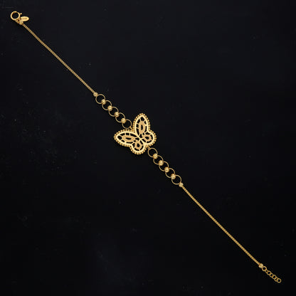 Gold Butterfly Charm Bracelet 21KT - FKJBRL21KM11667