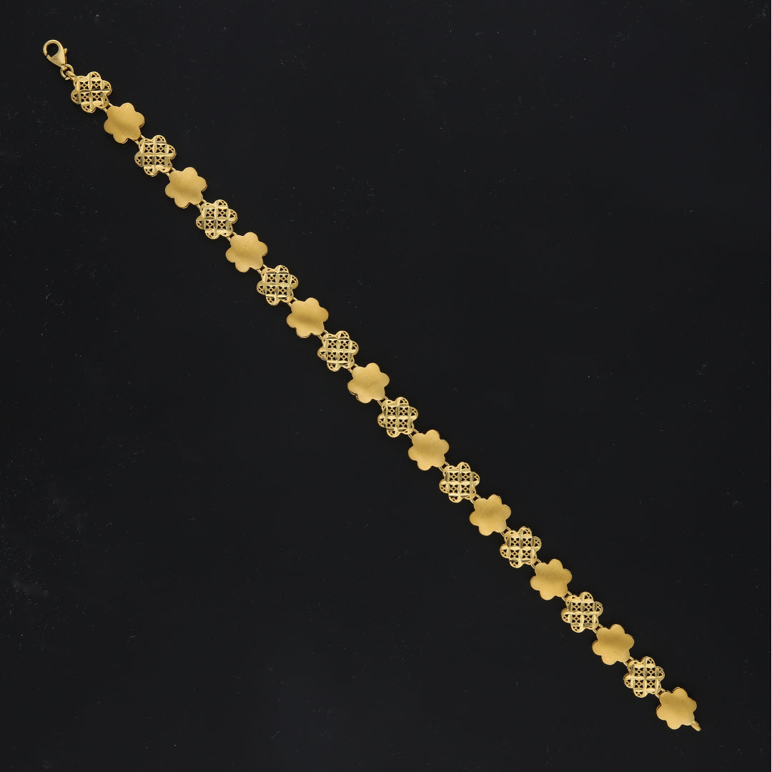Gold Clover Link Bracelet 21KT - FKJBRL21KM11671