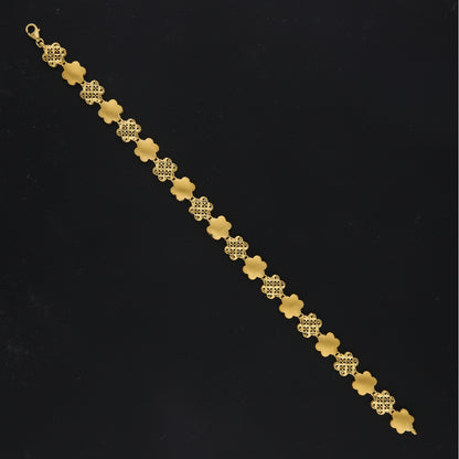 Gold Clover Link Bracelet 21KT - FKJBRL21KM11671