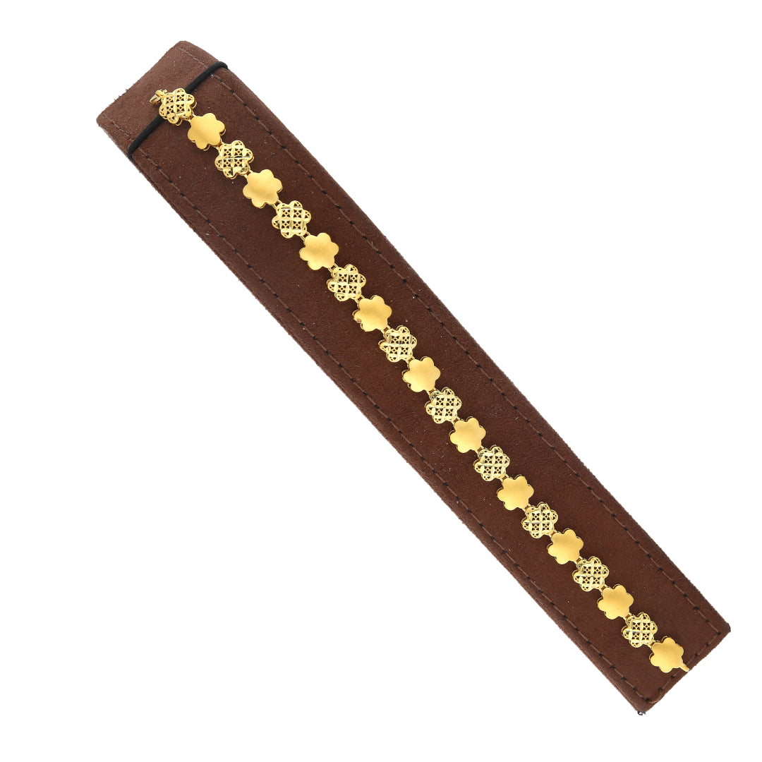 Gold Clover Link Bracelet 21KT - FKJBRL21KM11671
