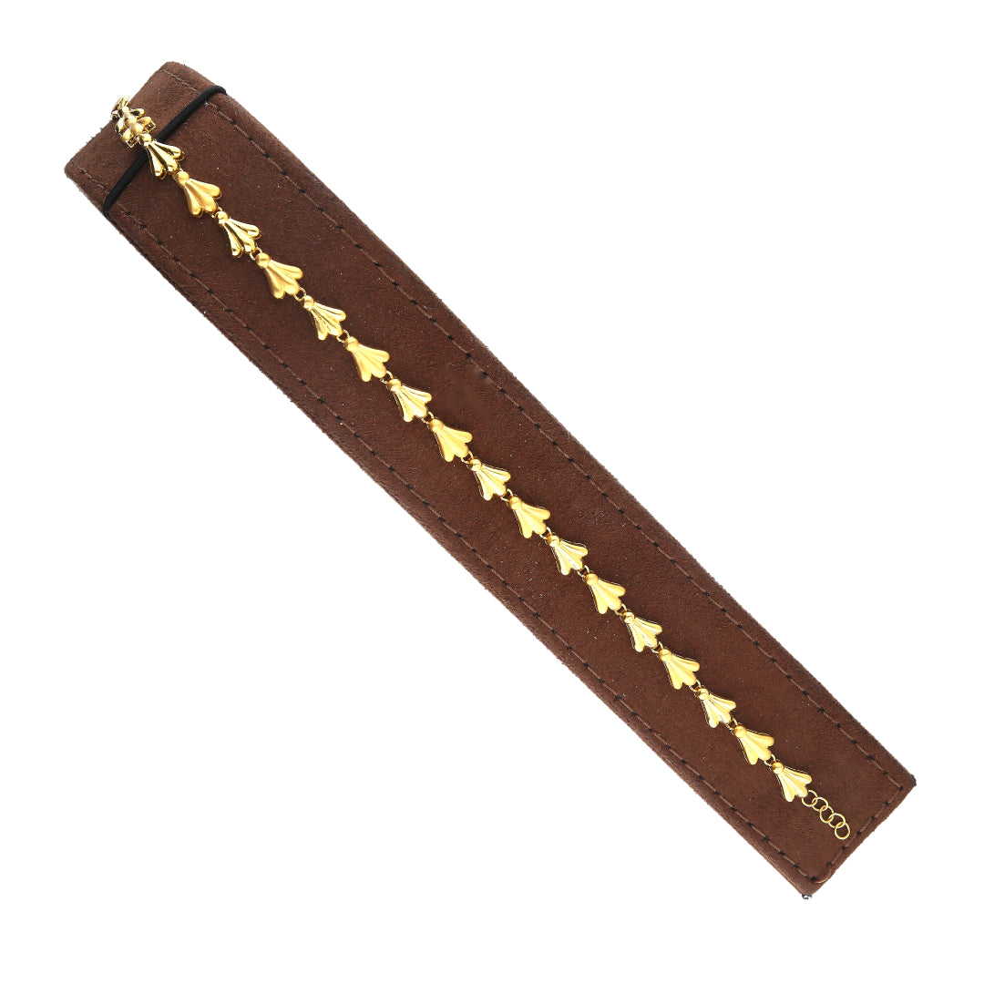 Gold Fan Link Bracelet 21KT - FKJBRL21KM11673