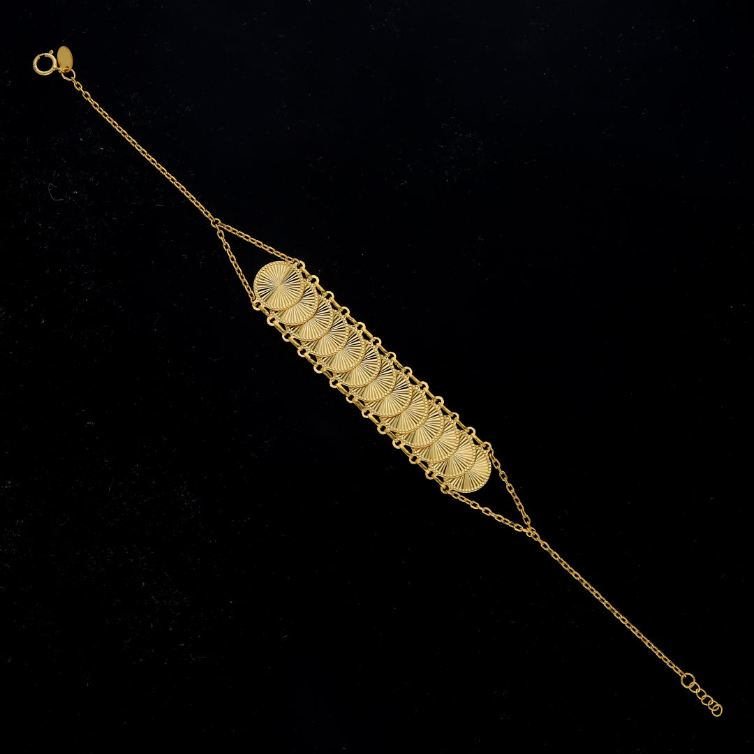 Gold Lira Coin Layer Bracelet 21KT - FKJBRL21KM11676