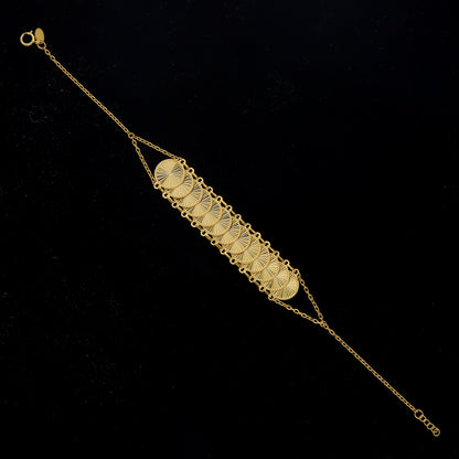 Gold Lira Coin Layer Bracelet 21KT - FKJBRL21KM11676