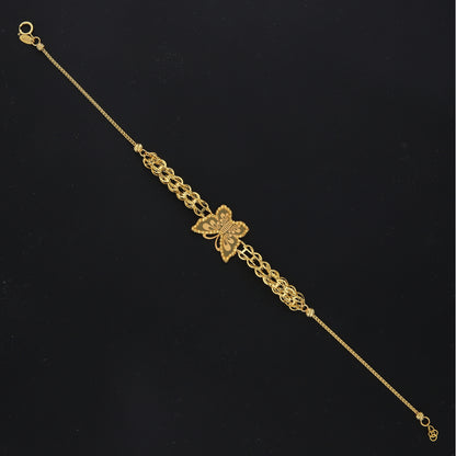 Gold Butterfly Charm Bracelet 21KT - FKJBRL21KM11677