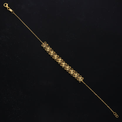 Gold Flower Pattern Bracelet 21KT - FKJBRL21KM11678