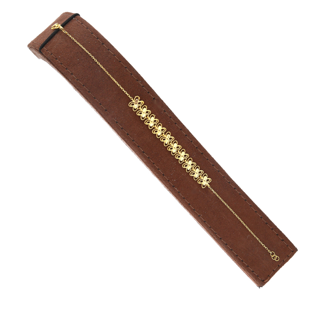 Gold Flower Pattern Bracelet 21KT - FKJBRL21KM11678