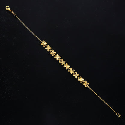 Gold Multi Flower Bracelet 21KT - FKJBRL21KM11679