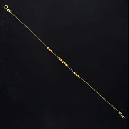 Gold Beaded Chain Bracelet 21KT - FKJBRL21KM11681
