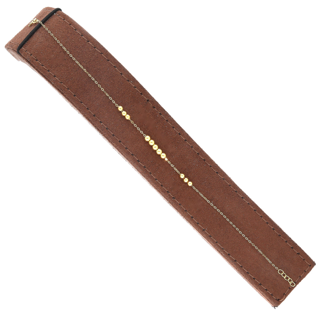 Gold Beaded Chain Bracelet 21KT - FKJBRL21KM11681