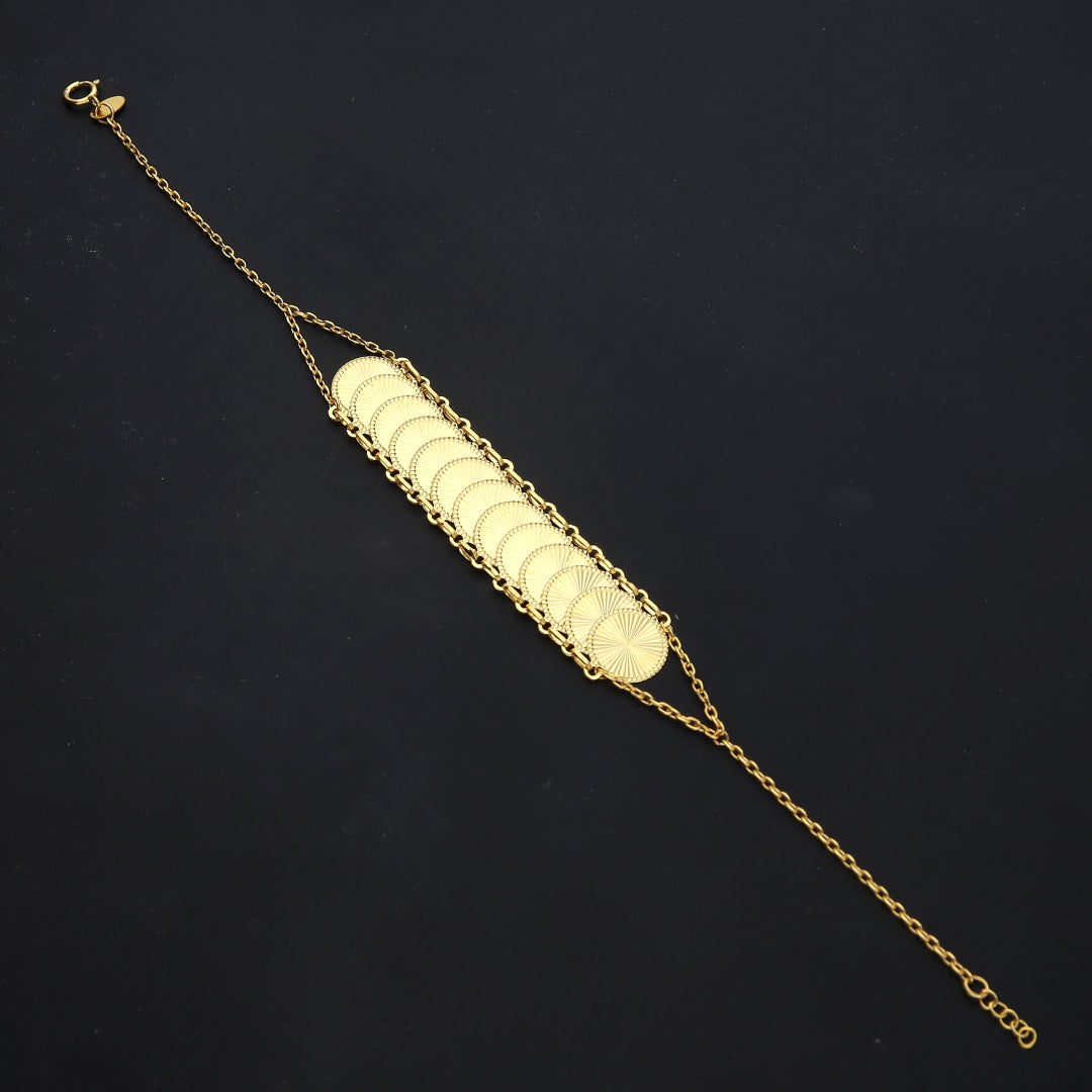 Gold Classic Turkish Lira Bracelet 21KT - FKJBRL21KM11682
