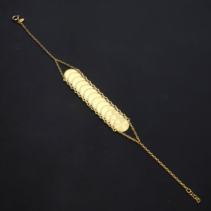Gold Classic Turkish Lira Bracelet 21KT - FKJBRL21KM11682