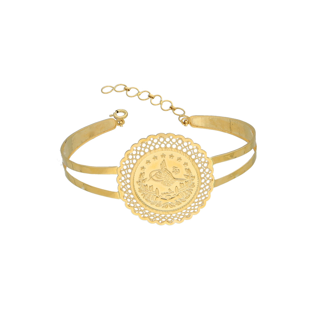 Gold Turkish Lira Bracelet 21KT - FKJBRL21KM11731