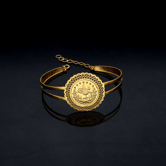 Gold Turkish Lira Bracelet 21KT - FKJBRL21KM11731