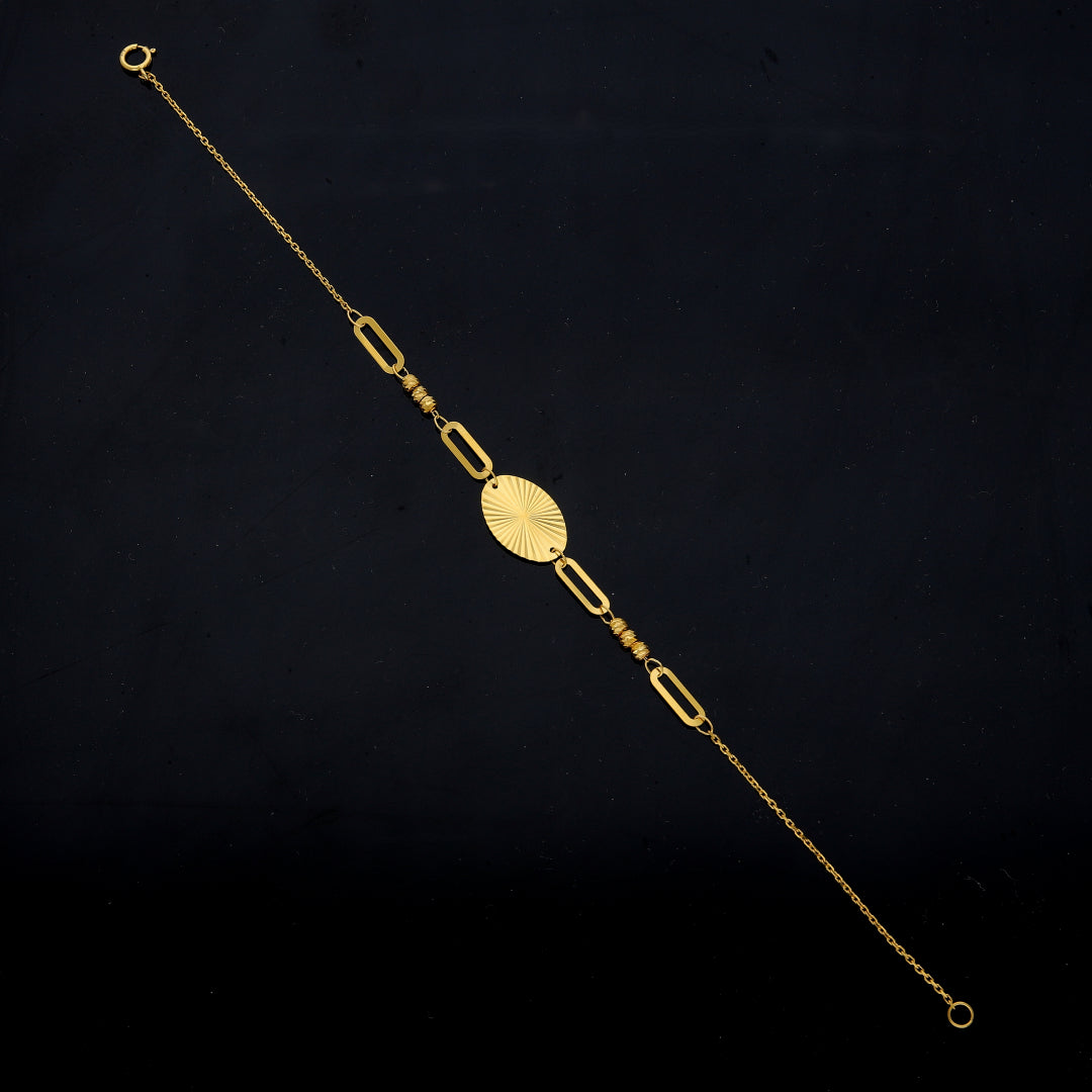 Gold Oval Shaped Bracelet 21KT - FKJBRL21KM11735