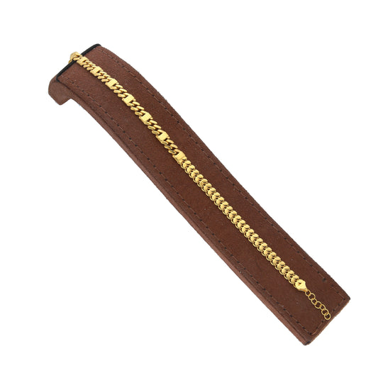 Gold Inter-link Chain Bracelet 21KT - FKJBRL21KM11743