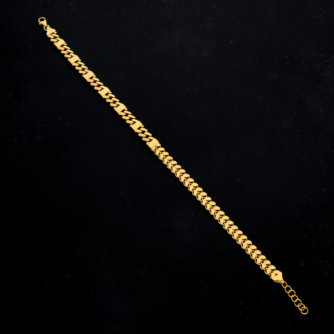 Gold Inter-link Chain Bracelet 21KT - FKJBRL21KM11743