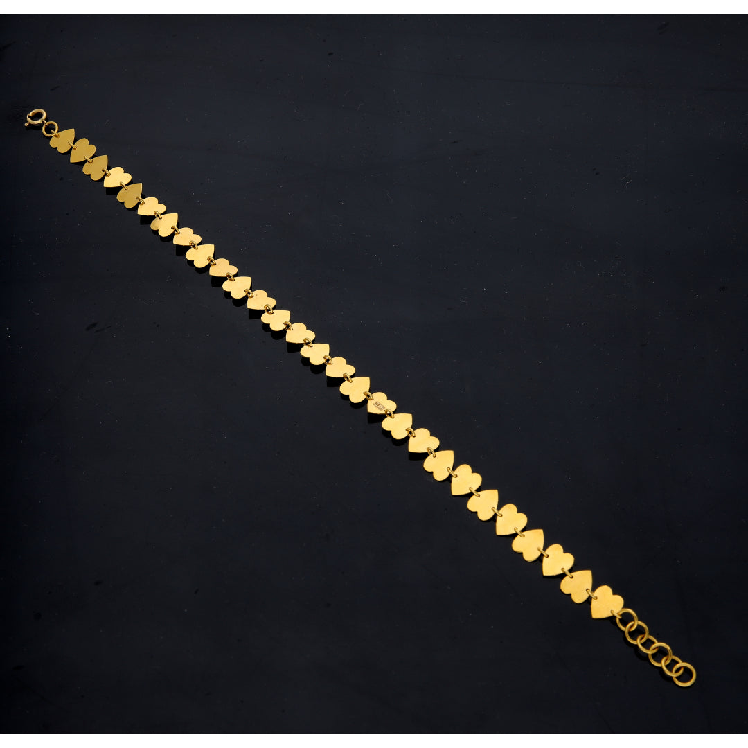 Gold Hearts Bracelet 21KT - FKJBRL21KM11745