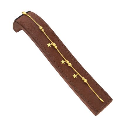 Gold Star Shaped Charms Bracelet 21KT - FKJBRL21KM11747